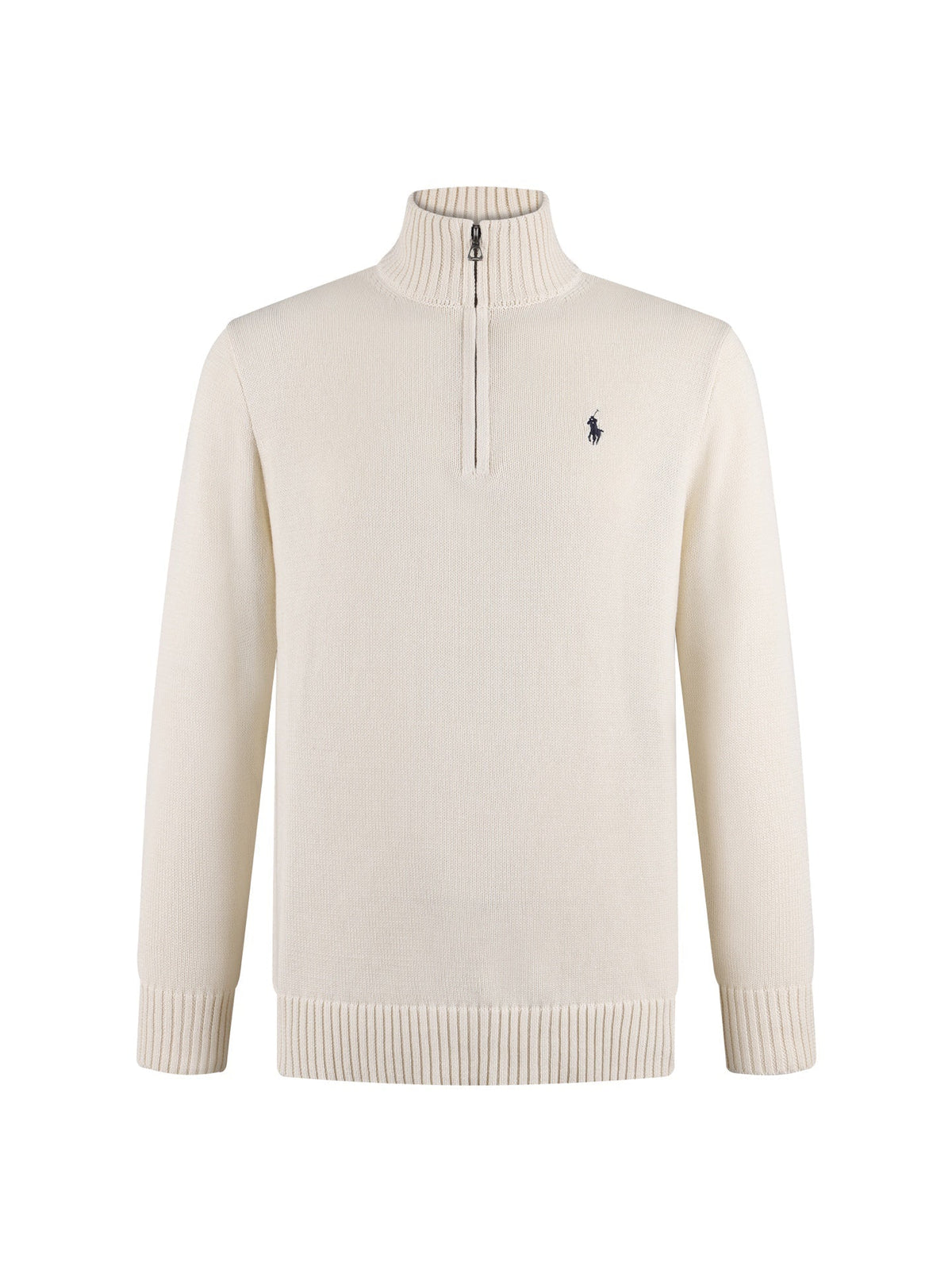 Polo Ralph Lauren Men’s Quarter‑Zip Knit Sweater With Red Pony Embroidery