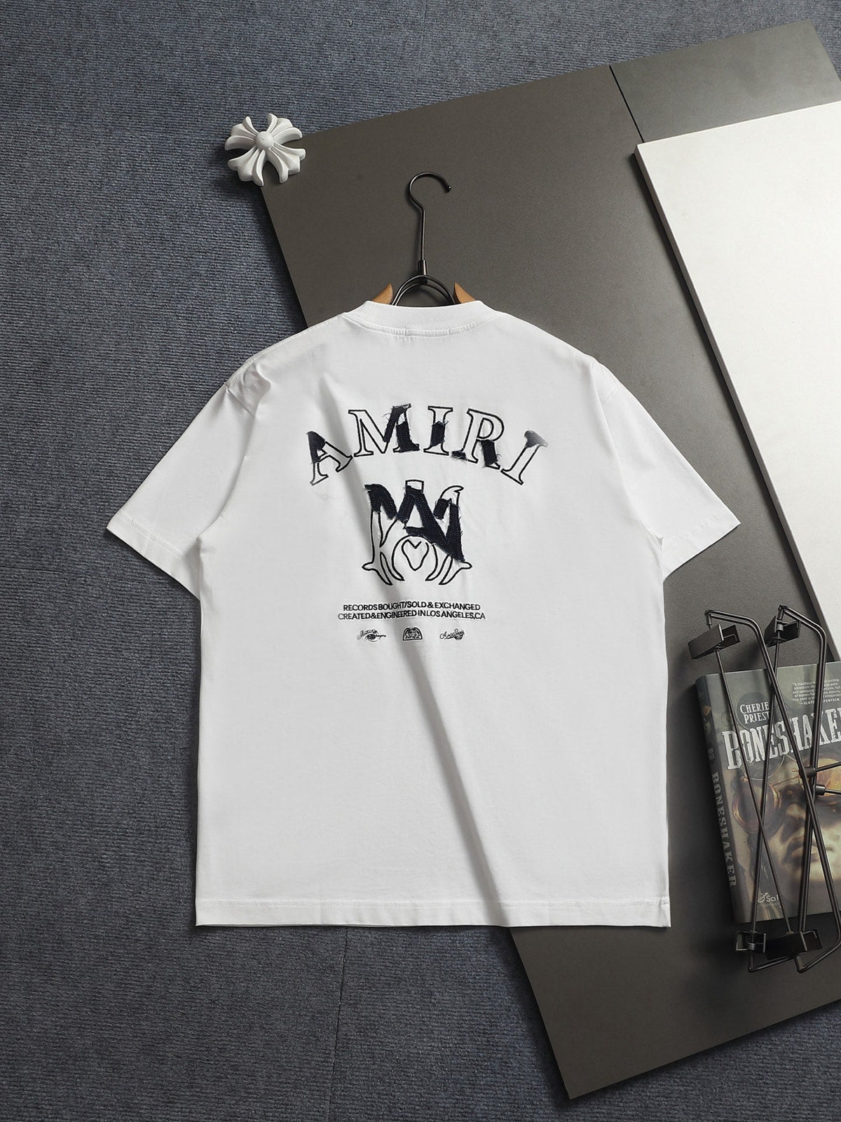 AMIRI MA Heart Motif Crew Neck Short‑Sleeve T‑Shirt