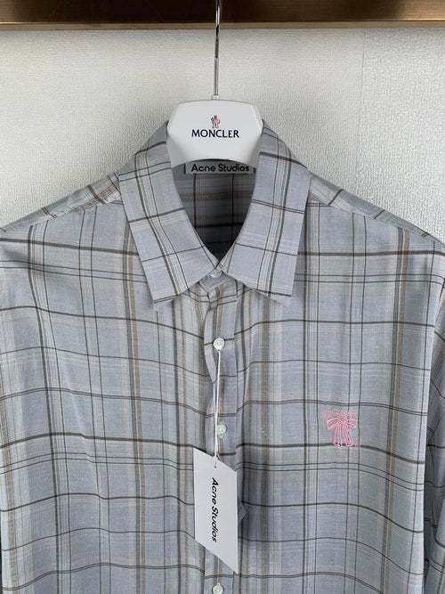 Acne Studios Oversized Plaid Long‑Sleeve Shirt