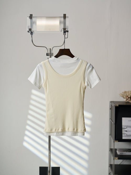 Acne Studios Mock‑Layer Ribbed Tank Top