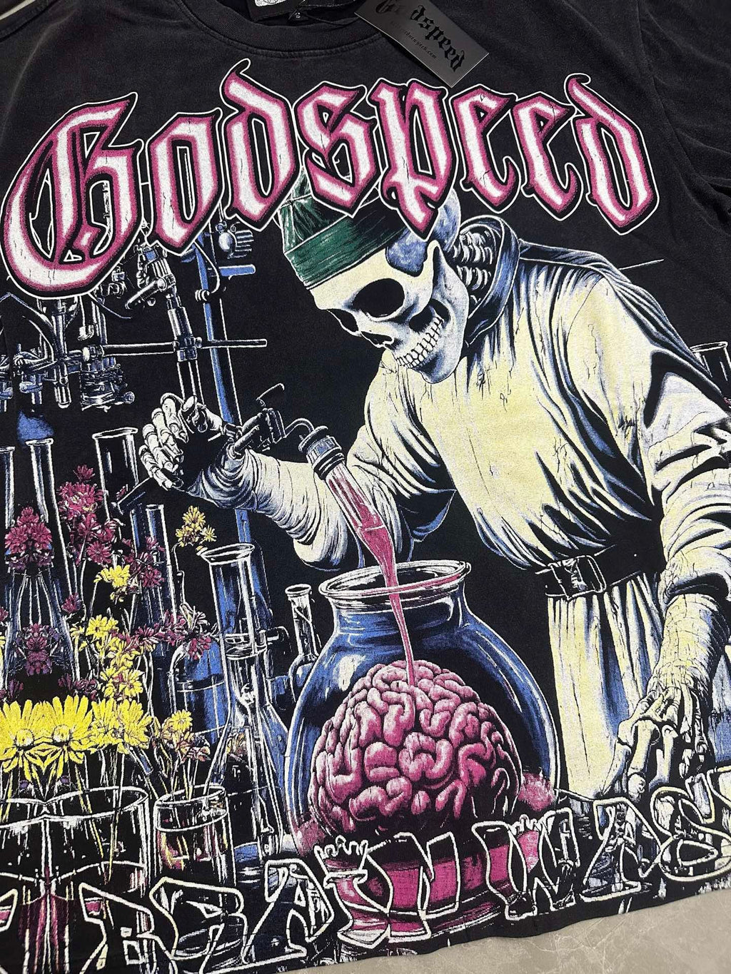Godspeed Brain Chemistry Short Sleeve Tee (Washed Black)