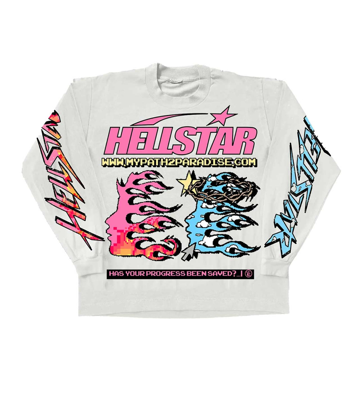Hellstar Pixel Long Sleeve L/S Cream Shirt