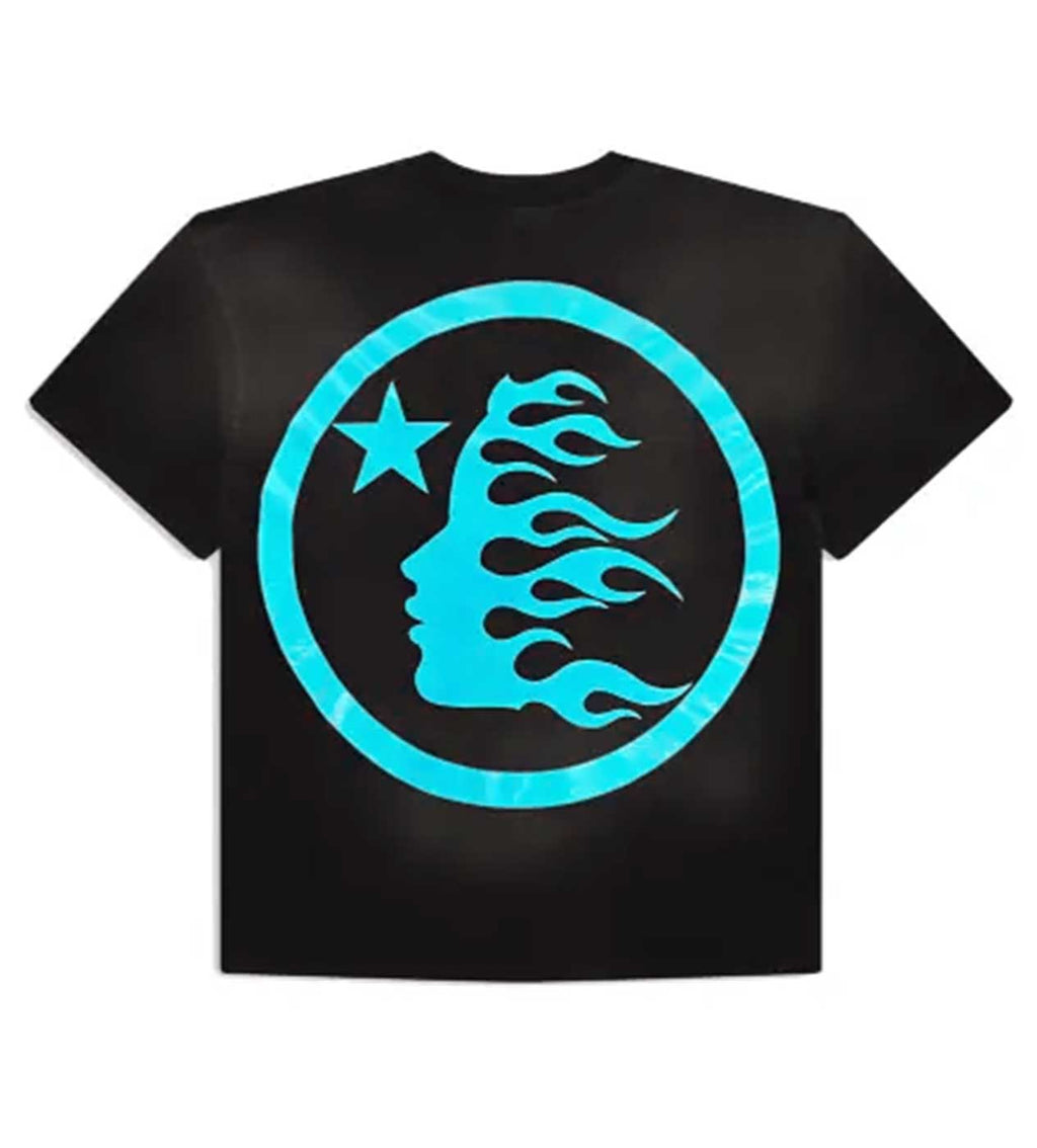Hellstar Sport Logo Gel Tee Black/Light Blue