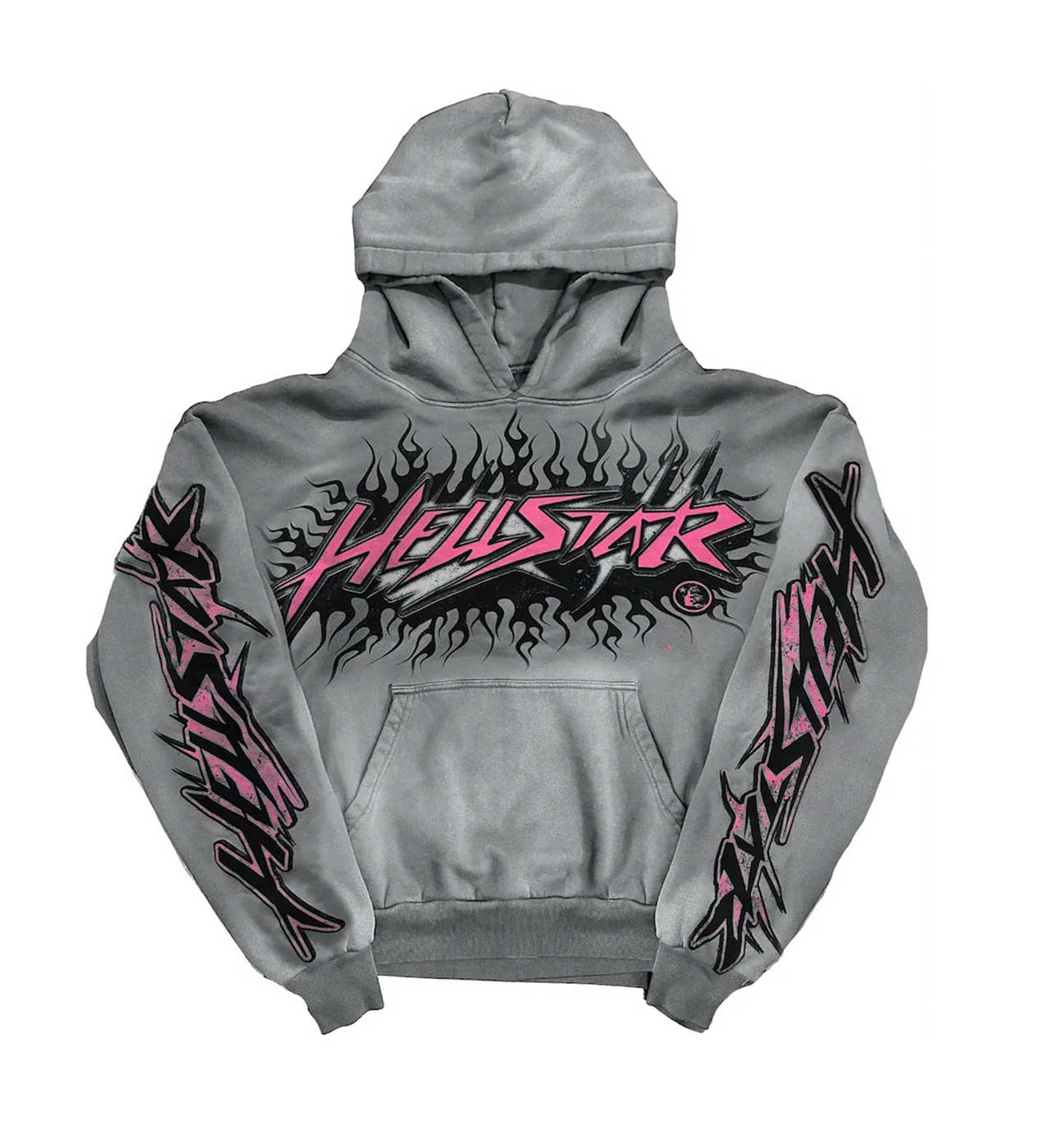 Hellstar Studios Future Flame Hoodie Grey/Pink